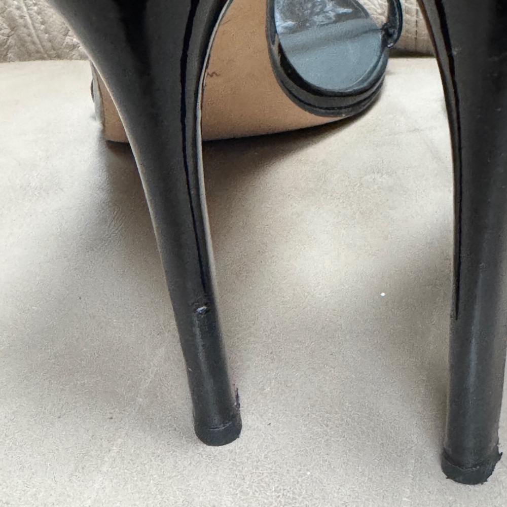 Stuart Weitzman Glossy Black Ankle Strap Heels - Picture 7 of 7